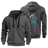Men's Hoodie Hooded Sweatshirt with Zipper Multi Pocket Pullover Men's Sports and Leisure Jacket